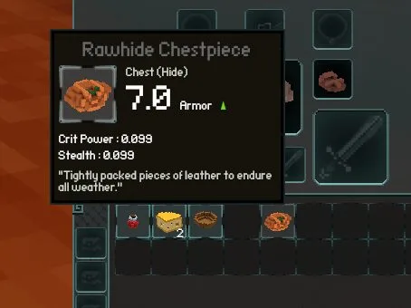 An armor item tooltip