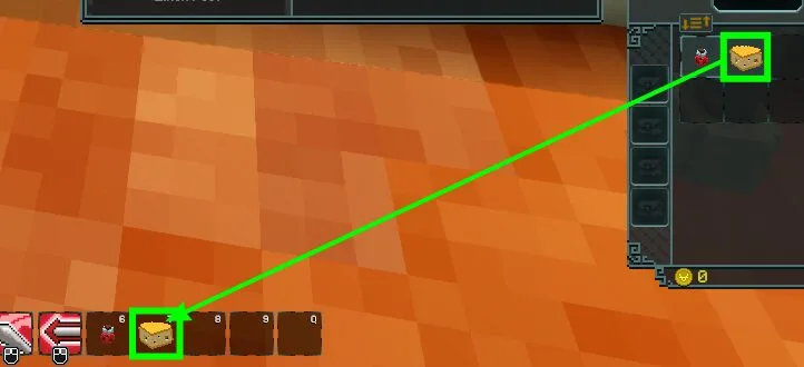 Inventory and hotbar